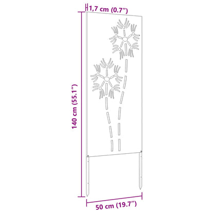 Garden Privacy Screen White 50 x 140 cm Cold-rolled steel