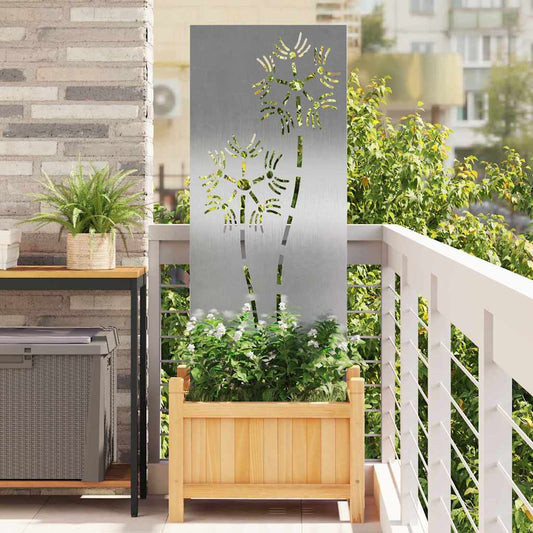 Garden Privacy Screen Silver 50 x 140 cm Stainless steel