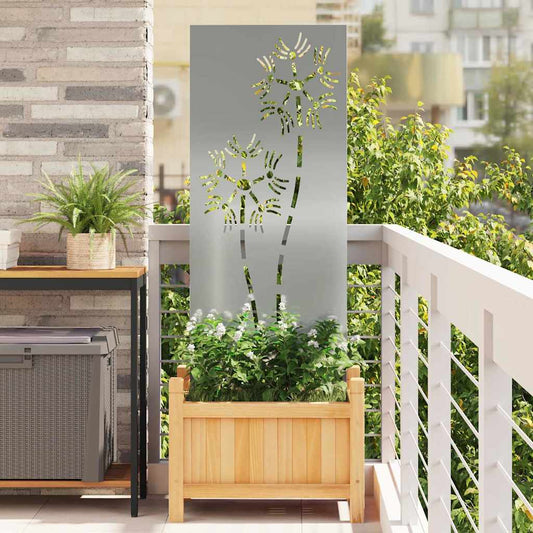 Garden Privacy Screen Silver 50 x 140 cm Galvanised steel