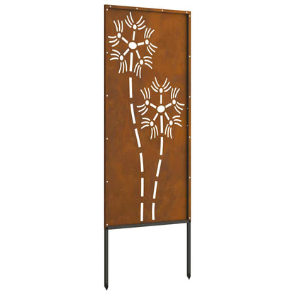Garden Privacy Screen Rusty 50 x 140 cm Weathering steel