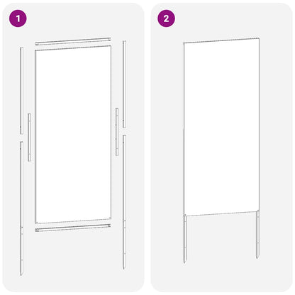 Garden Privacy Screen Black 50 x 140 cm Cold-rolled steel
