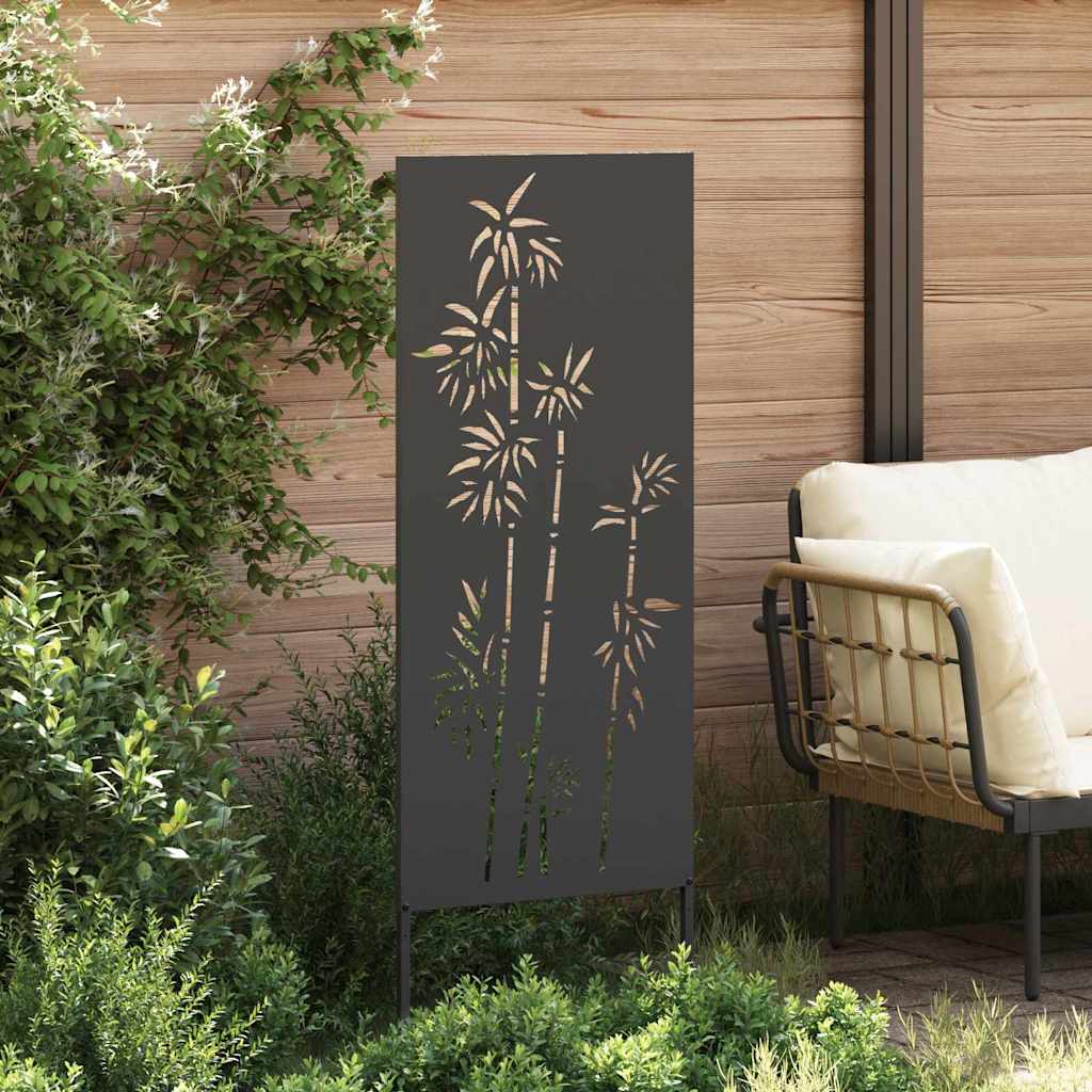 Garden Privacy Screen Black 50 x 140 cm Cold-rolled steel
