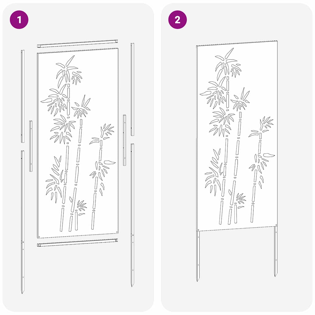 Garden Privacy Screen White 50 x 140 cm Cold-rolled steel