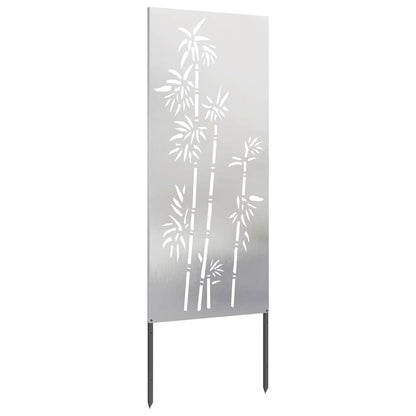 Garden Privacy Screen Floral Silver 50 x 140 cm Stainless steel