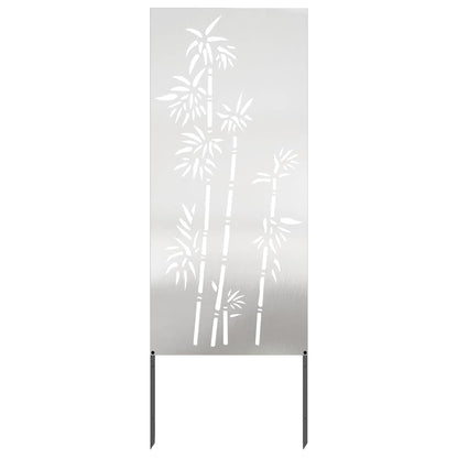 Garden Privacy Screen Floral Silver 50 x 140 cm Stainless steel