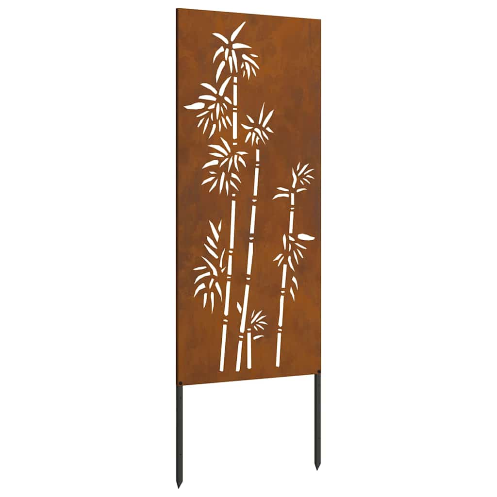 Garden Privacy Screen Floral Rusty 50 x 140 cm Weathering steel