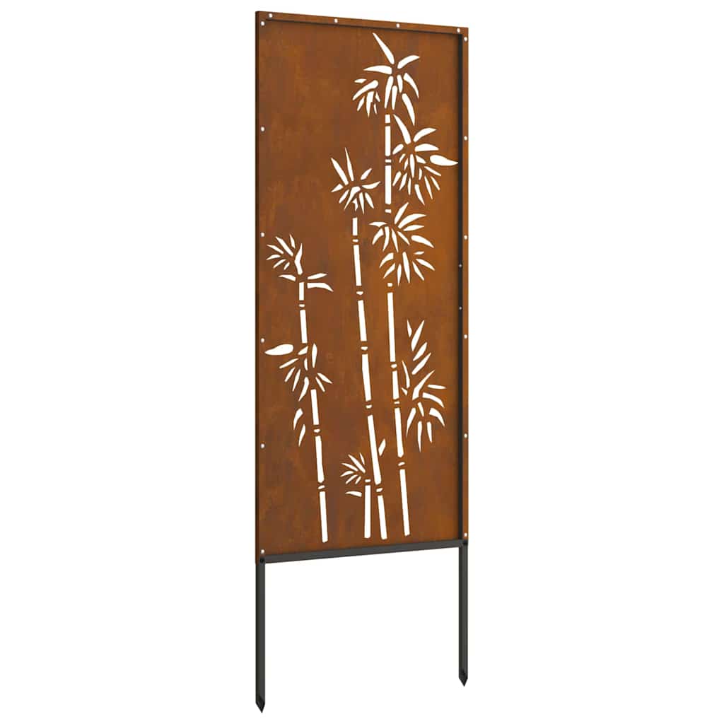 Garden Privacy Screen Floral Rusty 50 x 140 cm Weathering steel