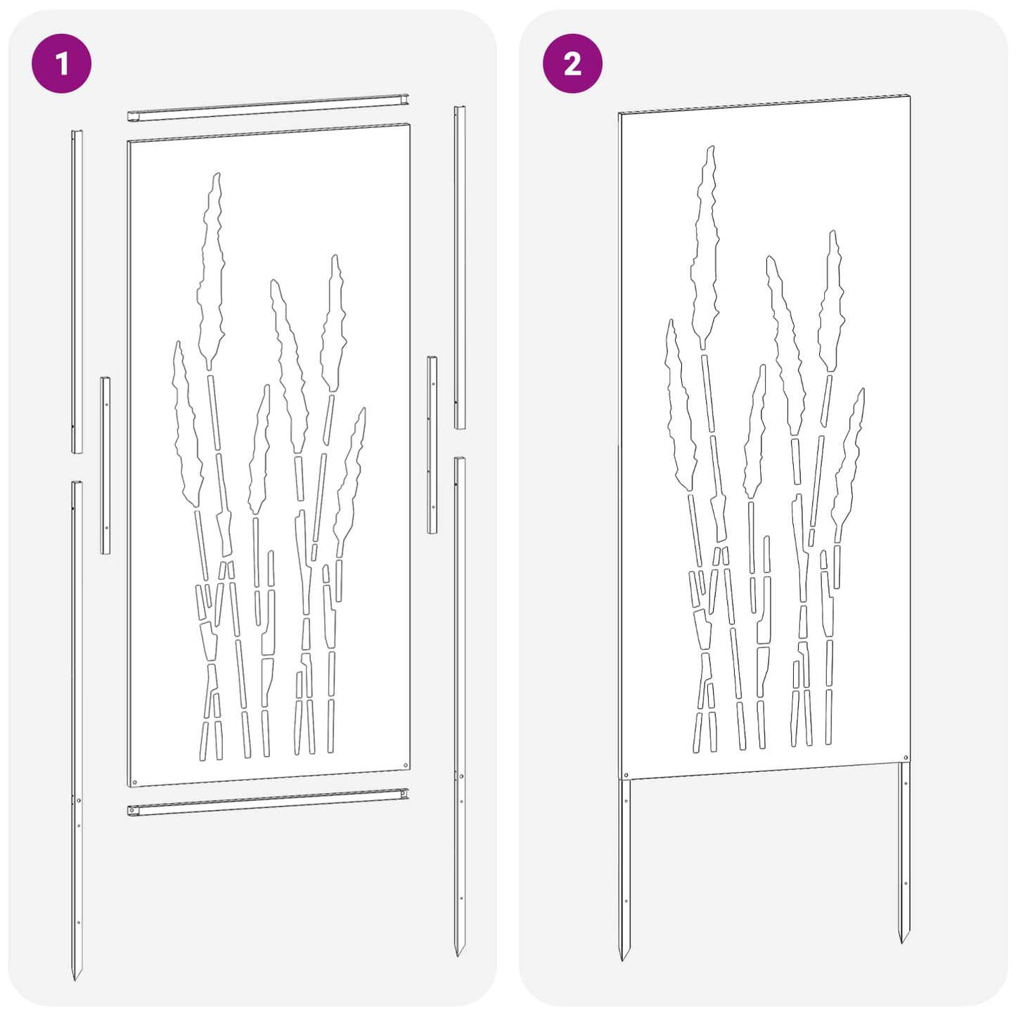 Garden Privacy Screen Black 50 x 140 cm Cold-rolled steel