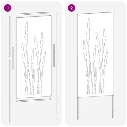 Garden Privacy Screen Black 50 x 140 cm Cold-rolled steel