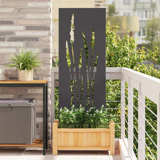 Garden Privacy Screen Black 50 x 140 cm Cold-rolled steel