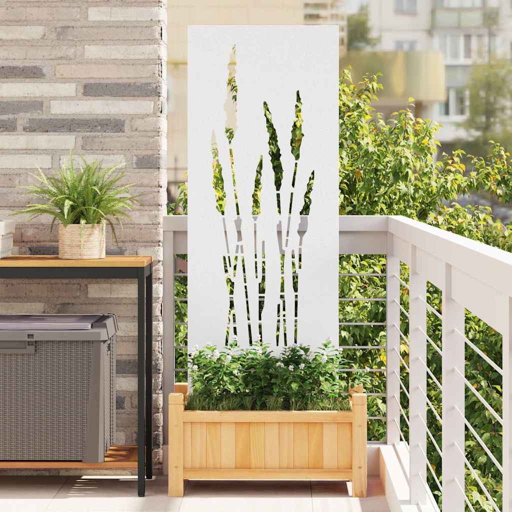 Garden Privacy Screen White 50 x 140 cm Cold-rolled steel