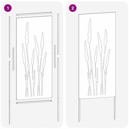 Garden Privacy Screen Silver 50 x 140 cm Galvanised steel