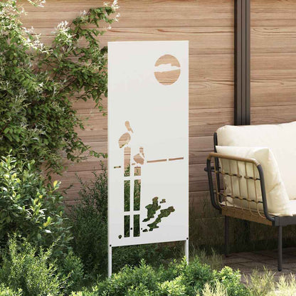 Garden Privacy Screen White 50 x 140 cm Cold-rolled steel