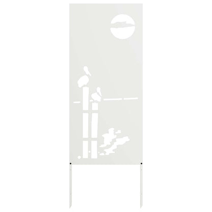 Garden Privacy Screen White 50 x 140 cm Cold-rolled steel