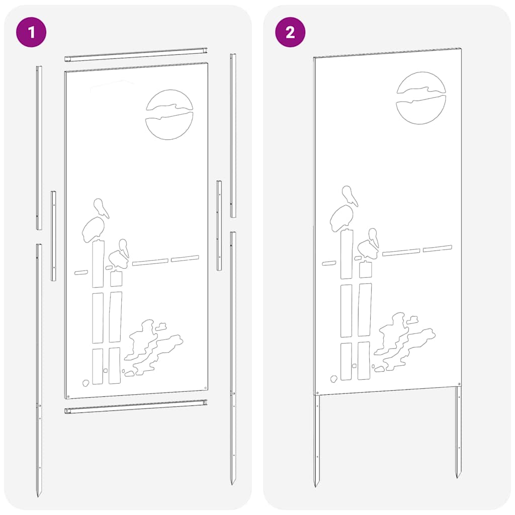 Garden Privacy Screen Olive green 50 x 140 cm Cold-rolled steel