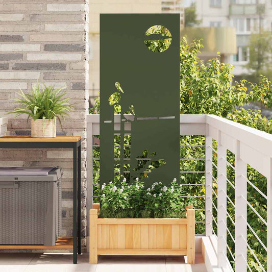 Garden Privacy Screen Olive green 50 x 140 cm Cold-rolled steel