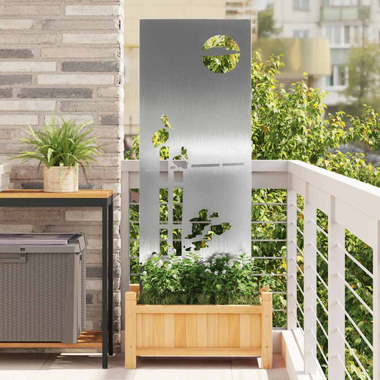 Garden Privacy Screen Silver 50 x 140 cm Stainless steel