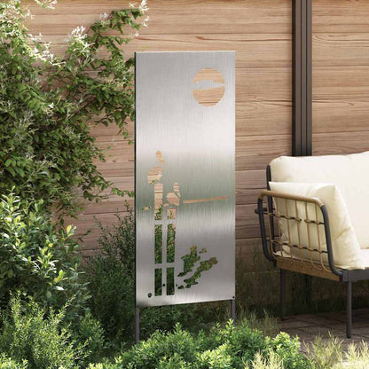 Garden Privacy Screen Silver 50 x 140 cm Stainless steel