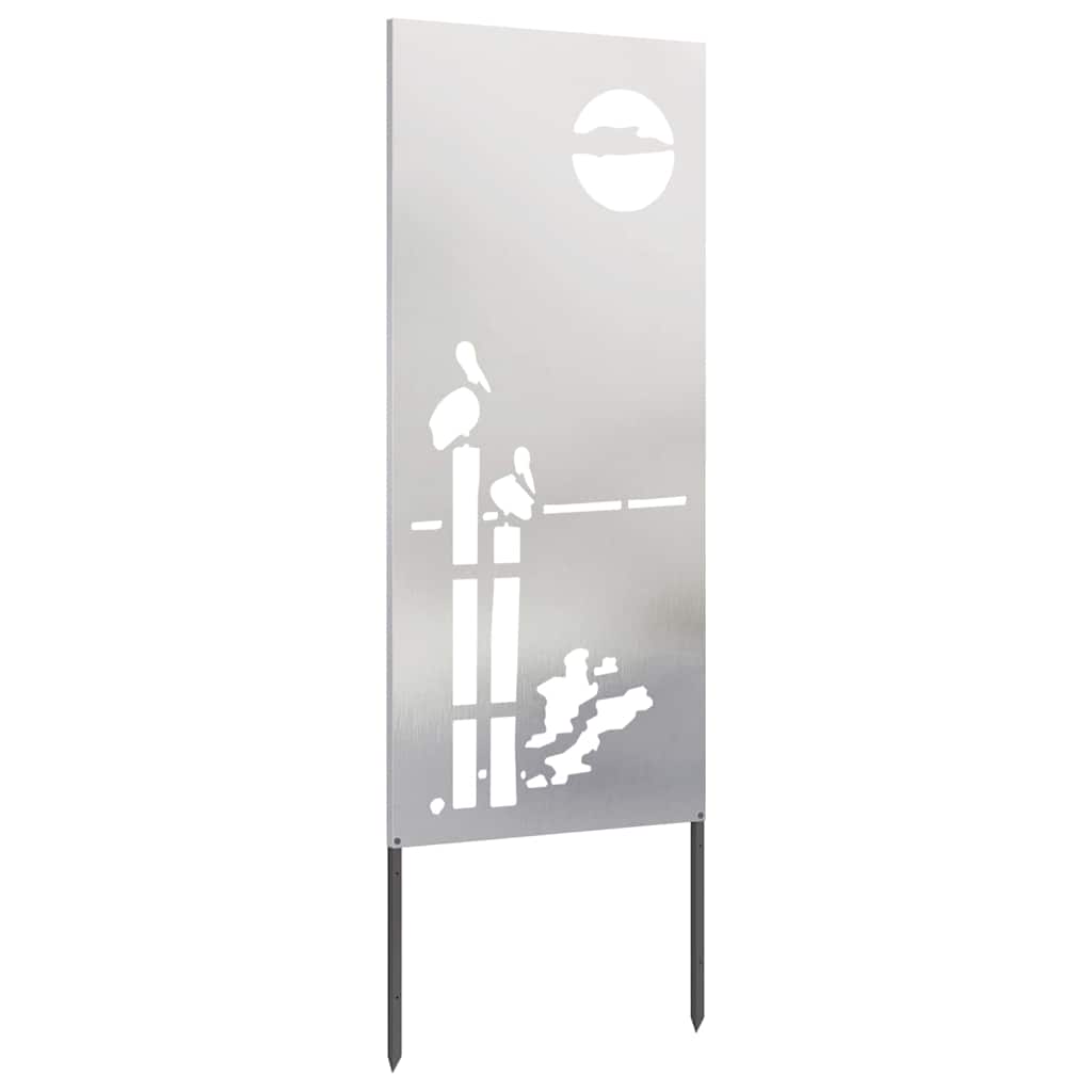 Garden Privacy Screen Silver 50 x 140 cm Stainless steel