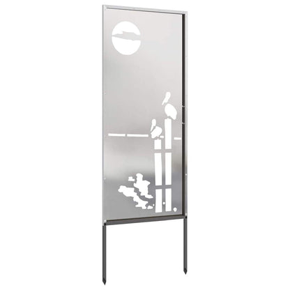 Garden Privacy Screen Silver 50 x 140 cm Stainless steel