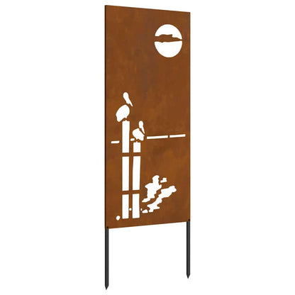 Garden Privacy Screen Rusty 50 x 140 cm Weathering steel