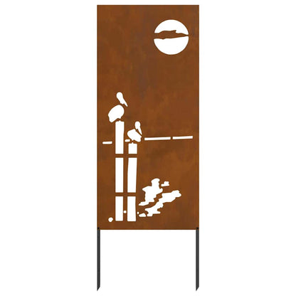 Garden Privacy Screen Rusty 50 x 140 cm Weathering steel