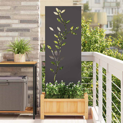 Garden Privacy Screen Black 50 x 140 cm Cold-rolled steel