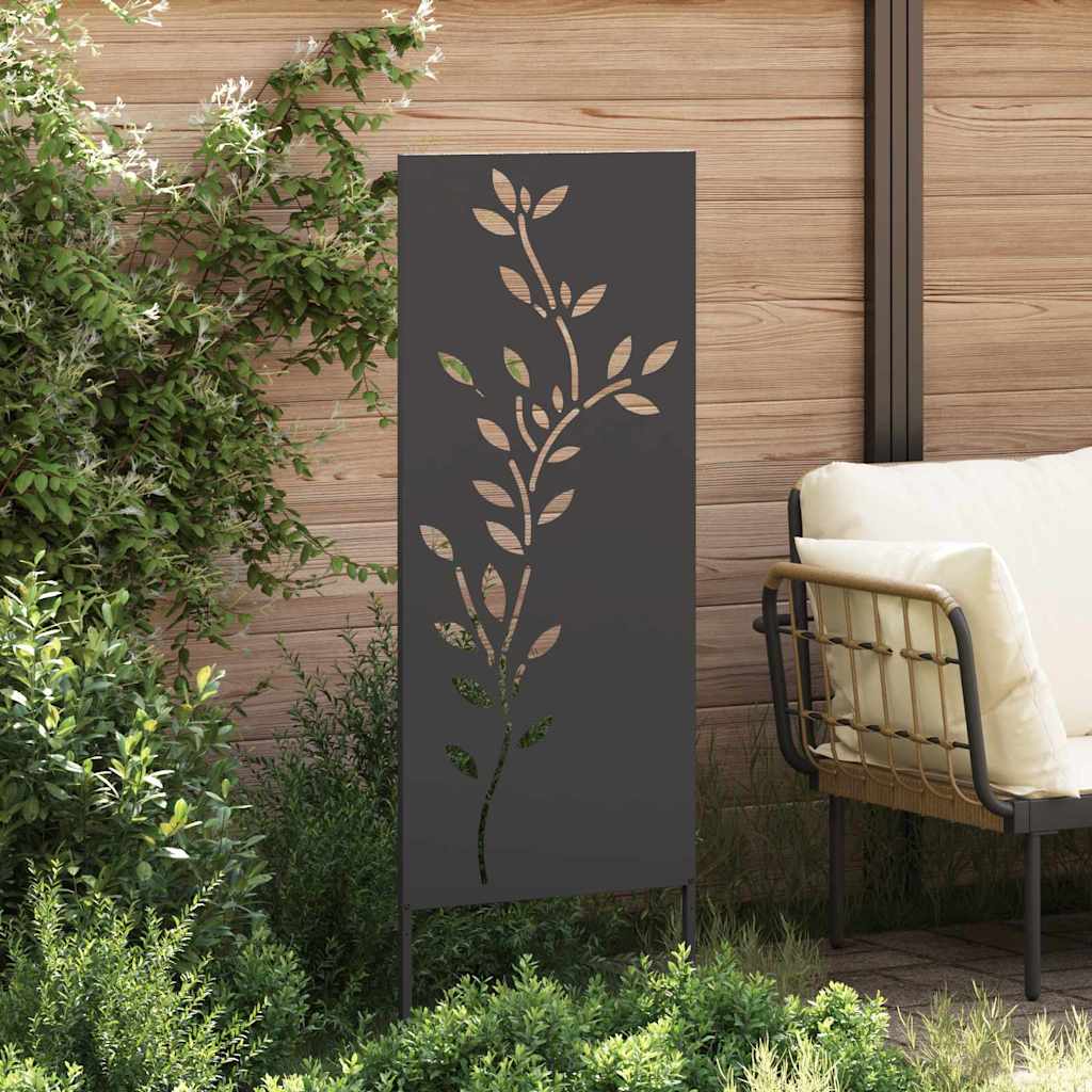 Garden Privacy Screen Black 50 x 140 cm Cold-rolled steel