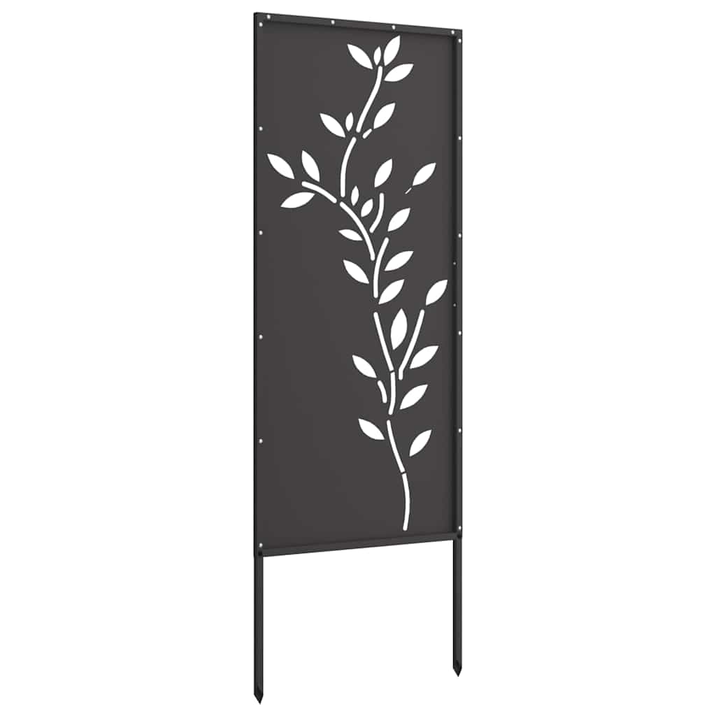 Garden Privacy Screen Black 50 x 140 cm Cold-rolled steel
