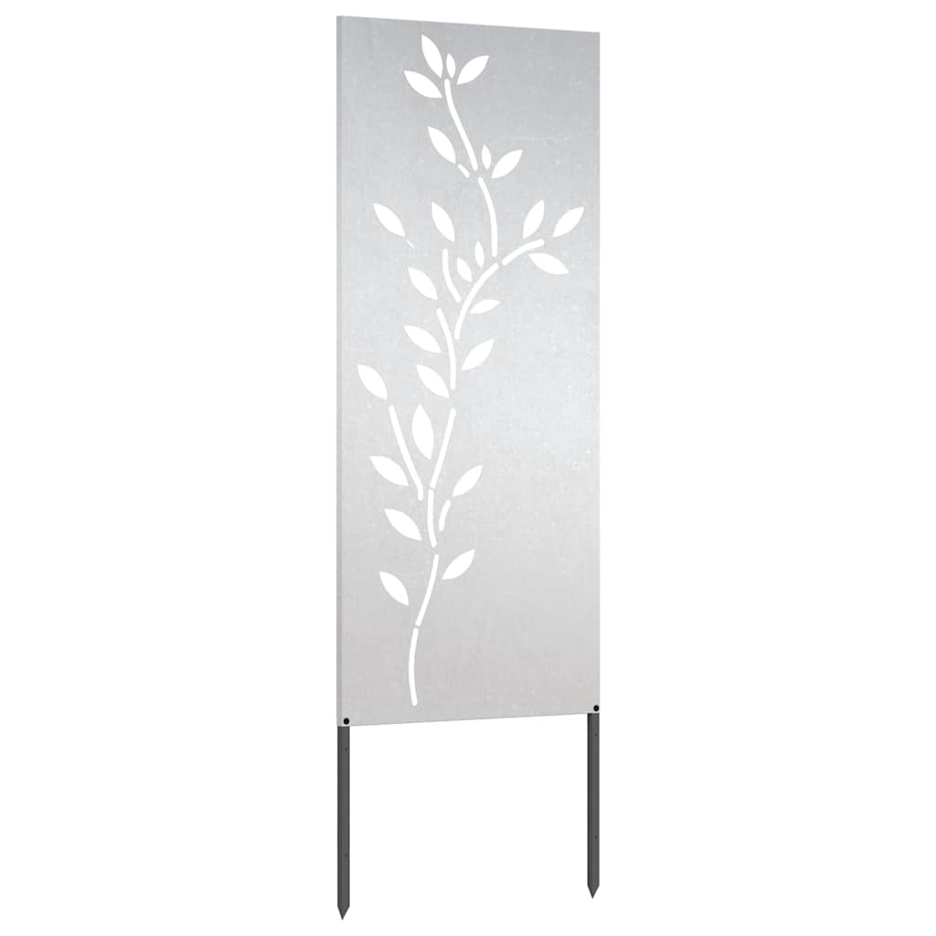 Garden Privacy Screen Floral Silver 50 x 140 cm Stainless steel