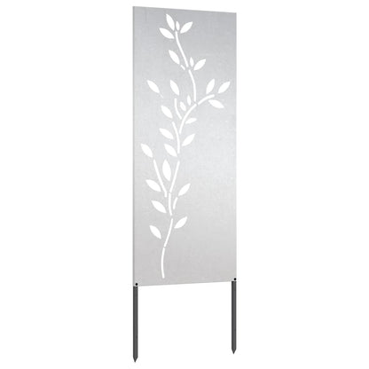 Garden Privacy Screen Floral Silver 50 x 140 cm Stainless steel