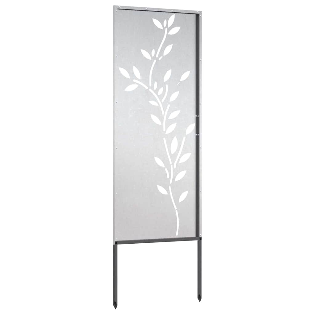 Garden Privacy Screen Floral Silver 50 x 140 cm Stainless steel