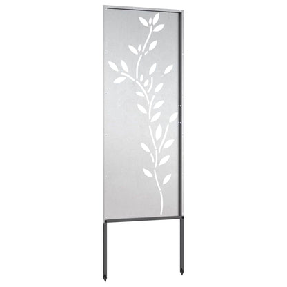 Garden Privacy Screen Floral Silver 50 x 140 cm Stainless steel
