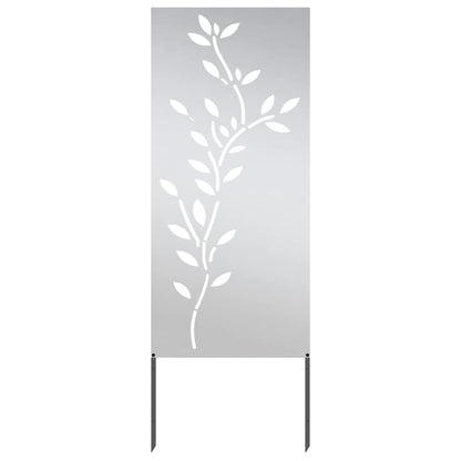 Garden Privacy Screen Floral Silver 50 x 140 cm Stainless steel