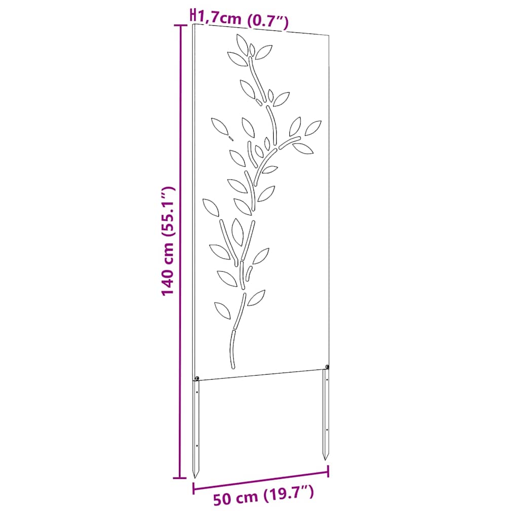 Garden Decorative Panel Silver 50 x 140 cm Galvanised steel