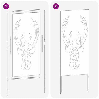 Garden Privacy Screen White 50 x 140 cm Cold-rolled steel