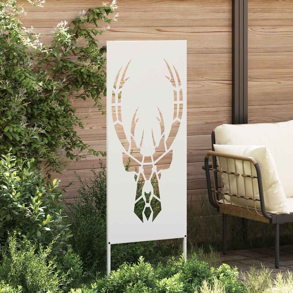 Garden Privacy Screen White 50 x 140 cm Cold-rolled steel