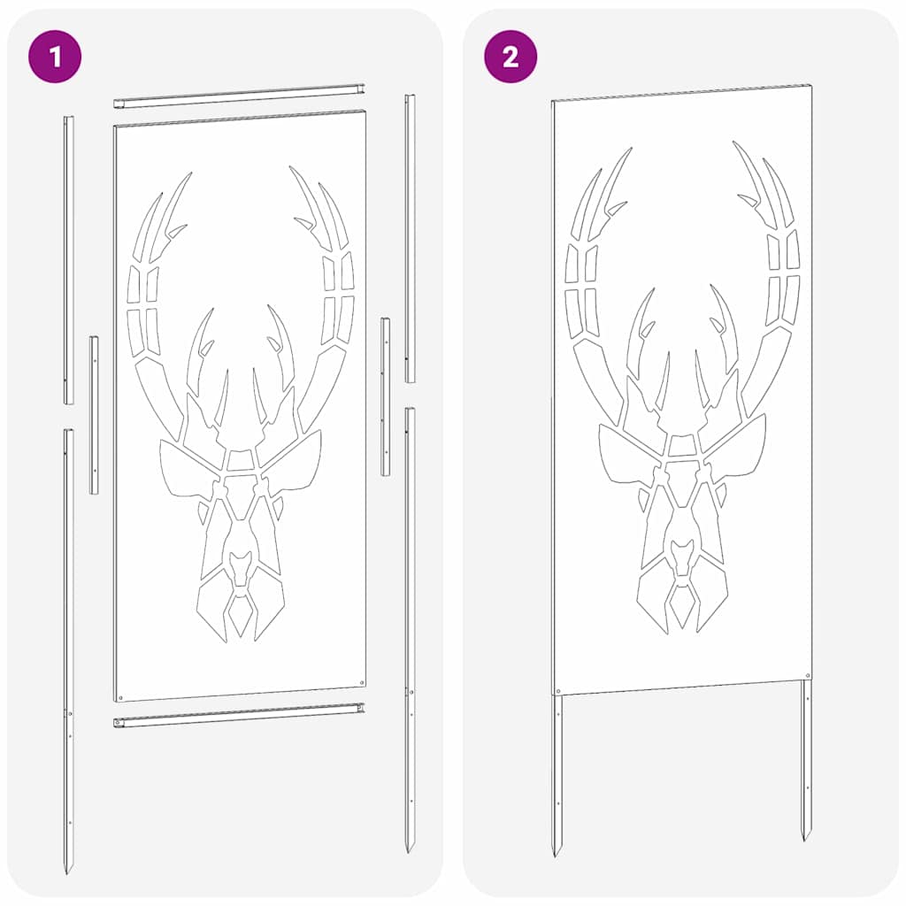 Garden Privacy Screen Silver 50 x 140 cm Galvanised steel