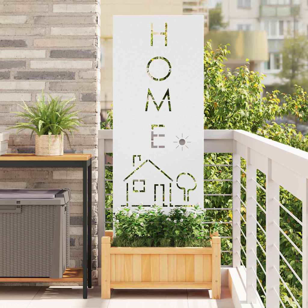 Garden Privacy Screen White 50 x 140 cm Cold-rolled steel