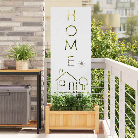 Garden Privacy Screen White 50 x 140 cm Cold-rolled steel