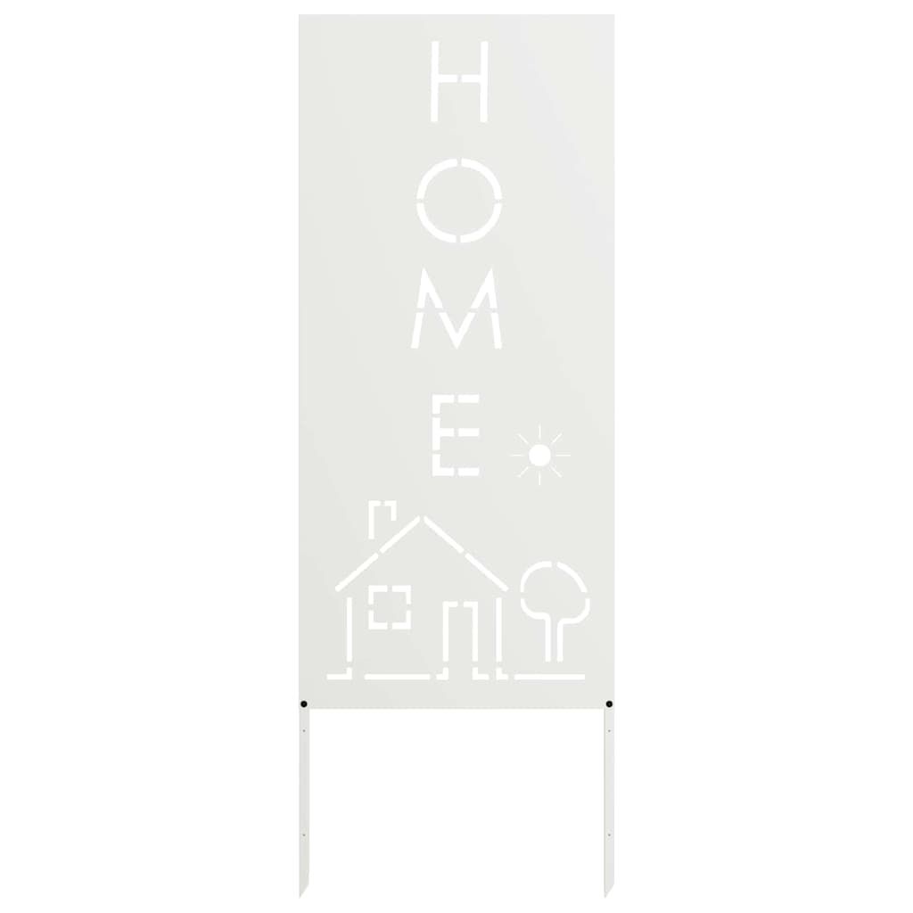 Garden Privacy Screen White 50 x 140 cm Cold-rolled steel