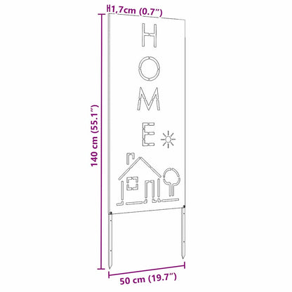 Garden Privacy Screen White 50 x 140 cm Cold-rolled steel