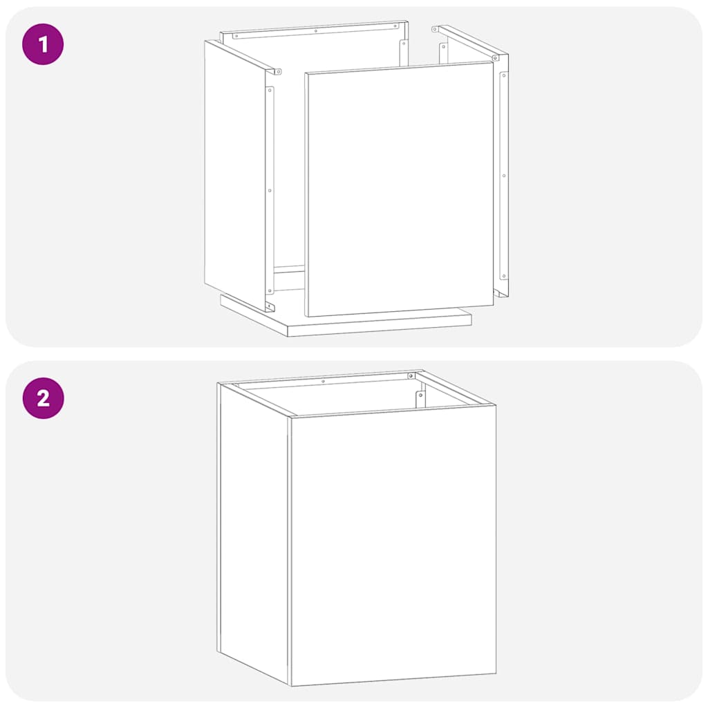 Garden Planter Black 32 x 32 x 40 cm Cold-rolled steel