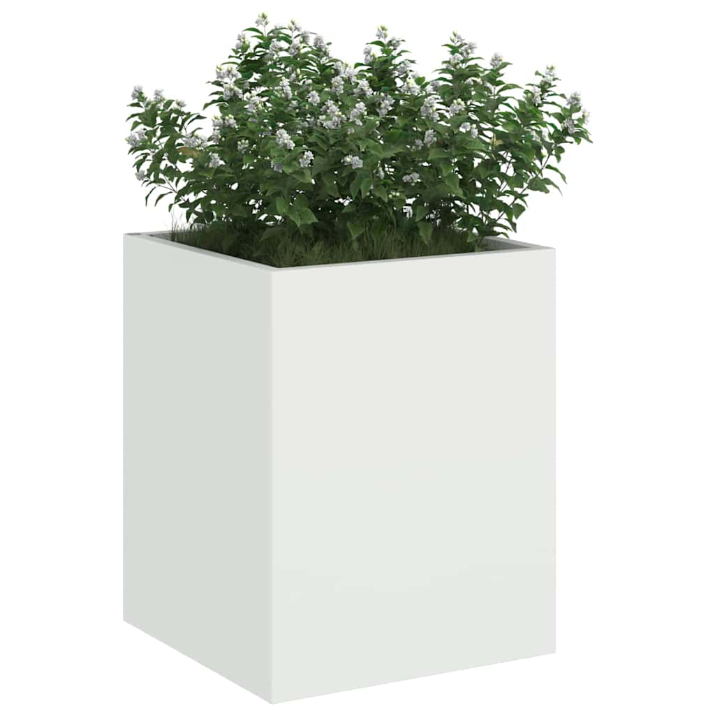 Garden Planter White 32 x 32 x 40 cm Cold-rolled steel