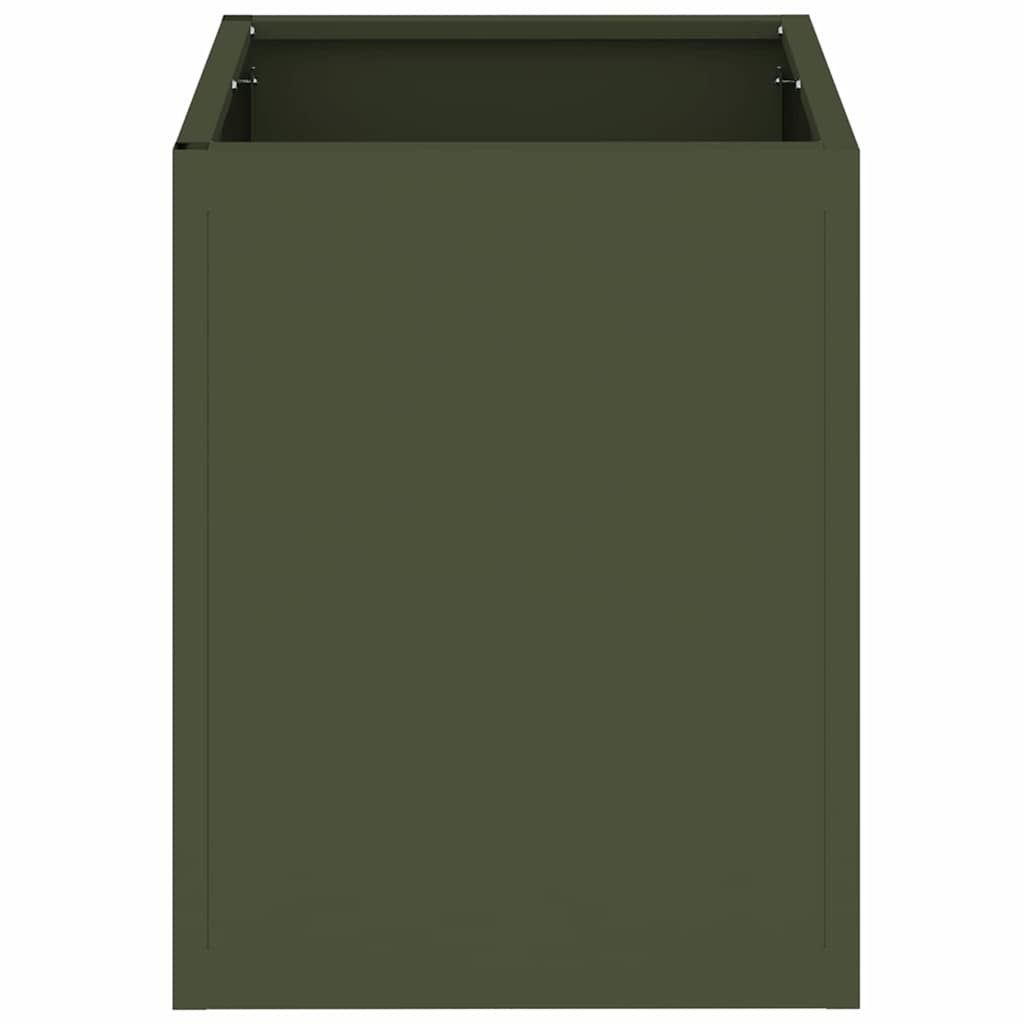 Garden Planter Olive green 32 x 32 x 40 cm Cold-rolled steel