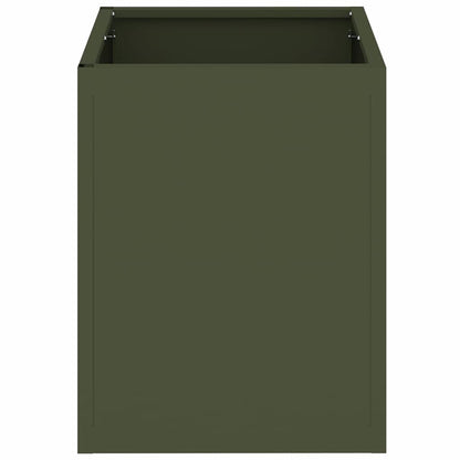 Garden Planter Olive green 32 x 32 x 40 cm Cold-rolled steel