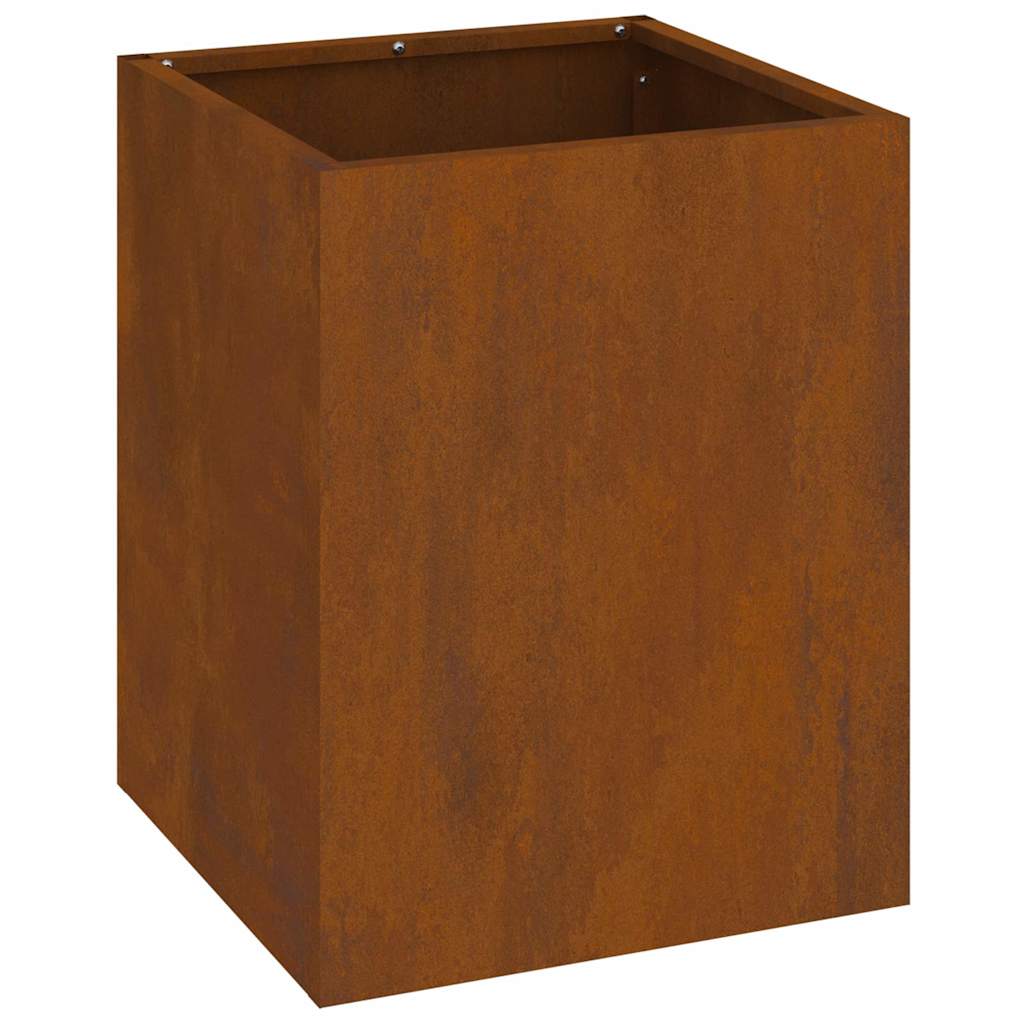 Garden Planter Brown 32 x 32 x 40 cm Weathered steel