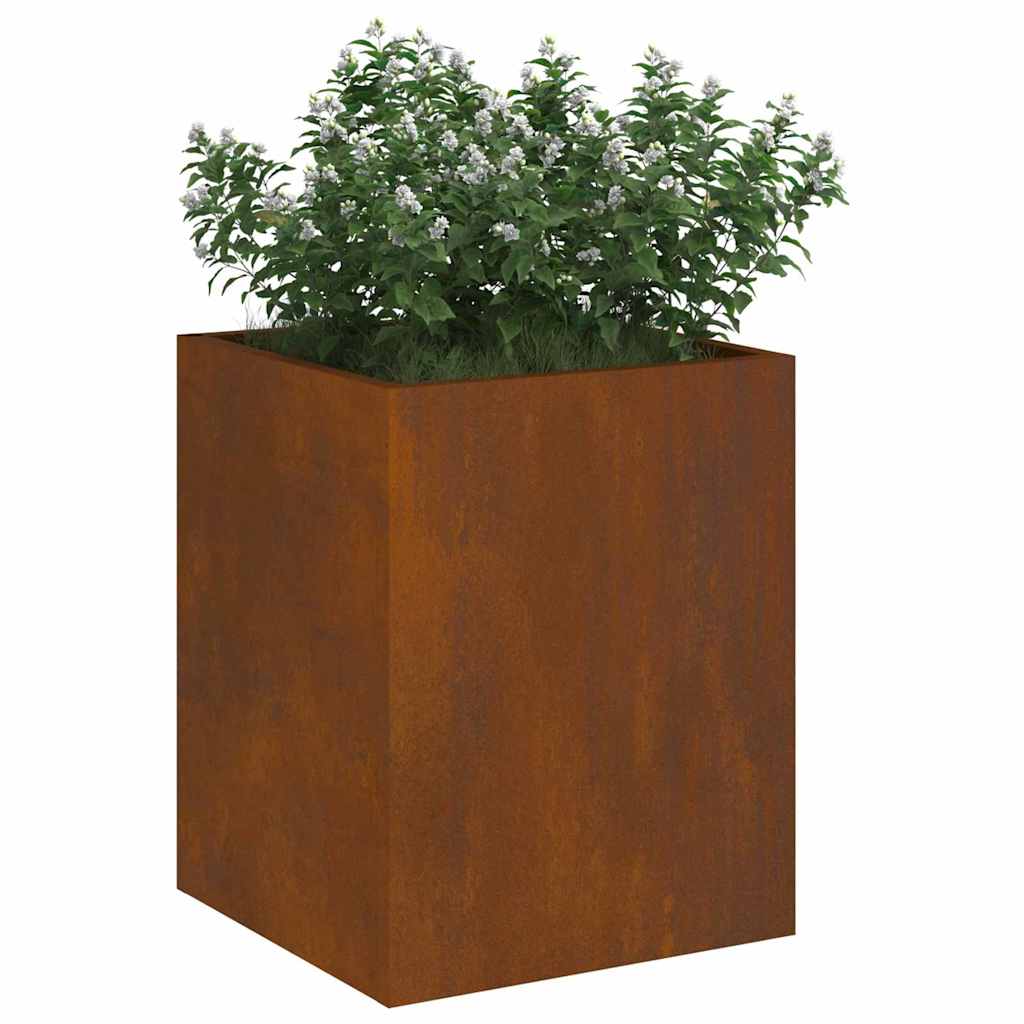 Garden Planter Brown 32 x 32 x 40 cm Weathered steel