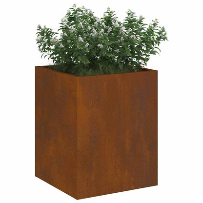 Garden Planter Brown 32 x 32 x 40 cm Weathered steel