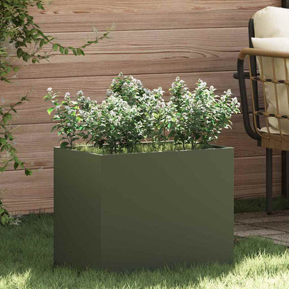 Garden Planter Olive green 50 x 32 x 40 cm Cold-rolled steel